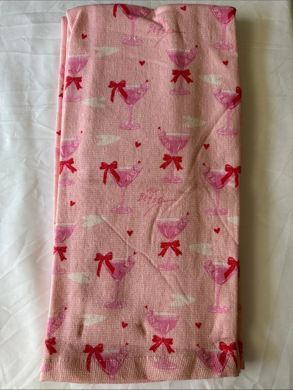 Betsey Johnson Martini Kitchen Towels 2 Pack Pink Valentine